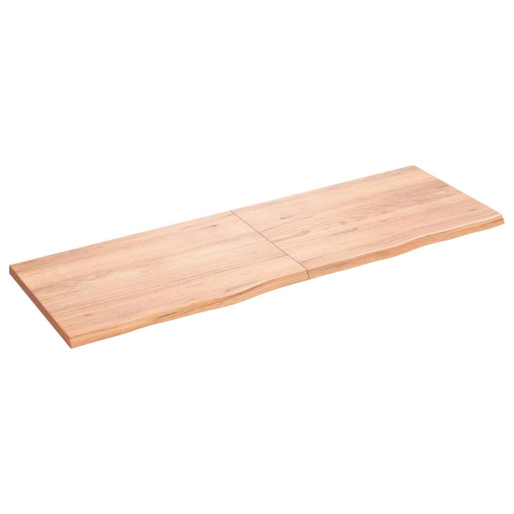 Table Top Light Brown 180x60x(2-4) cm Treated Solid Wood Oak