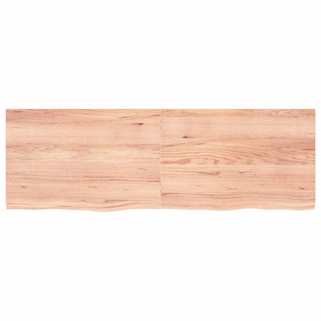 Table Top Light Brown 180x60x(2-4) cm Treated Solid Wood Oak