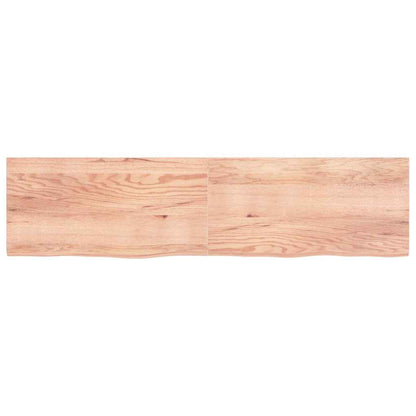 Table Top Light Brown 200x50x(2-4) cm Treated Solid Wood Oak