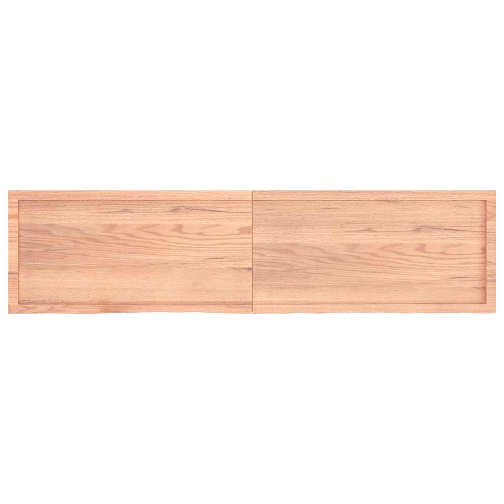 Table Top Light Brown 200x50x(2-4) cm Treated Solid Wood Oak