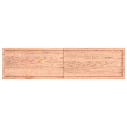 Table Top Light Brown 200x50x(2-4) cm Treated Solid Wood Oak