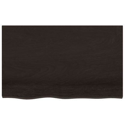 Table Top Dark Brown 80x50x(2-6) cm Treated Solid Wood Oak