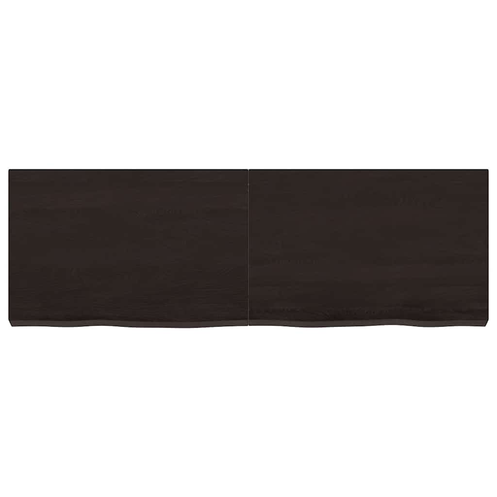 Table Top Dark Brown 120x40x(2-6) cm Treated Solid Wood Oak