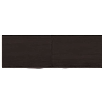 Table Top Dark Brown 120x40x(2-6) cm Treated Solid Wood Oak