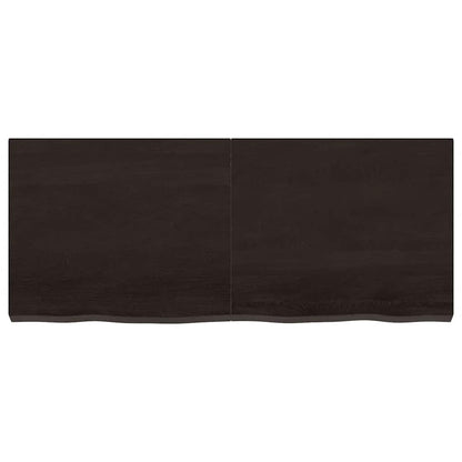 Table Top Dark Brown 120x50x(2-6) cm Treated Solid Wood Oak