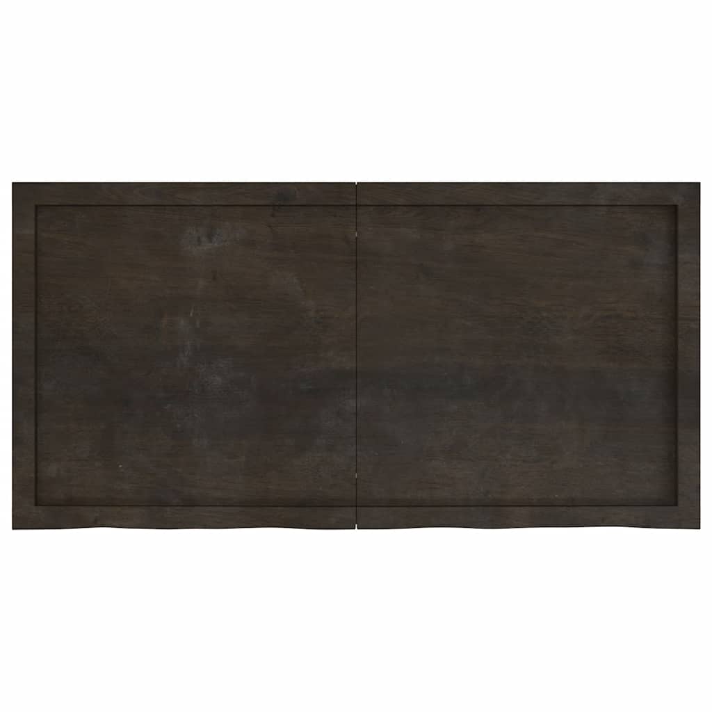 Table Top Dark Brown 120x60x(2-4) cm Treated Solid Wood Oak