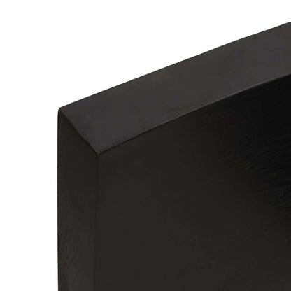 Table Top Dark Brown 120x60x(2-6) cm Treated Solid Wood Oak