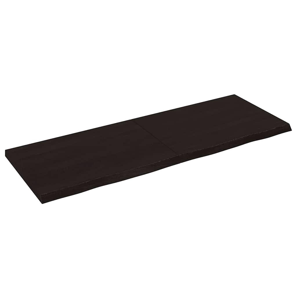 Table Top Dark Brown 140x50x(2-4) cm Treated Solid Wood Oak