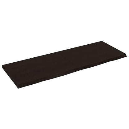 Table Top Dark Brown 140x50x(2-4) cm Treated Solid Wood Oak