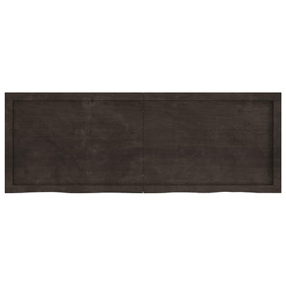 Table Top Dark Brown 140x50x(2-4) cm Treated Solid Wood Oak