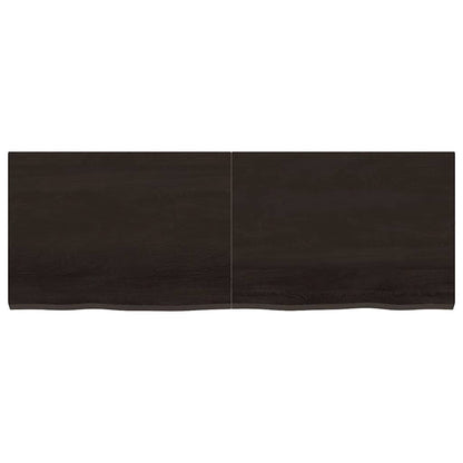 Table Top Dark Brown 140x50x(2-4) cm Treated Solid Wood Oak