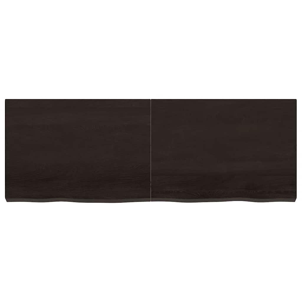 Table Top Dark Brown 140x50x(2-6) cm Treated Solid Wood Oak