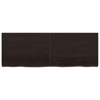 Table Top Dark Brown 140x50x(2-6) cm Treated Solid Wood Oak