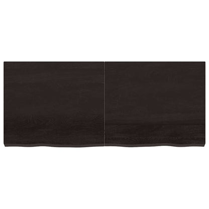 Table Top Dark Brown 140x60x(2-6) cm Treated Solid Wood Oak