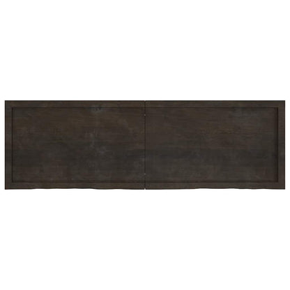 Table Top Dark Brown 160x50x(2-4) cm Treated Solid Wood Oak