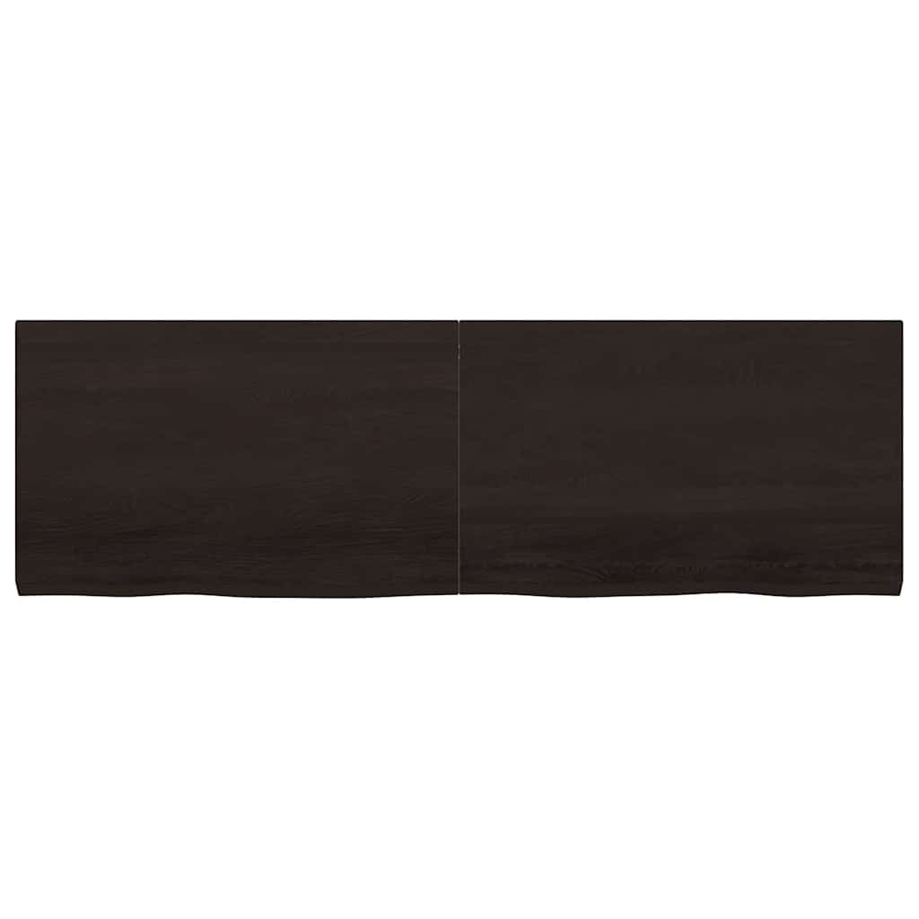 Table Top Dark Brown 160x50x(2-4) cm Treated Solid Wood Oak