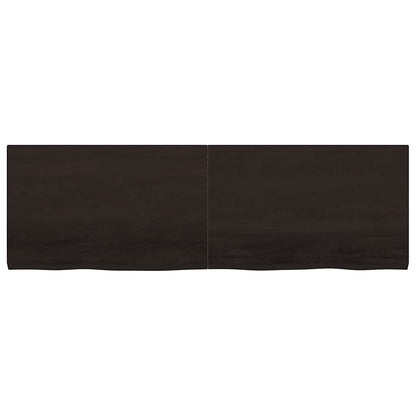 Table Top Dark Brown 160x50x(2-4) cm Treated Solid Wood Oak