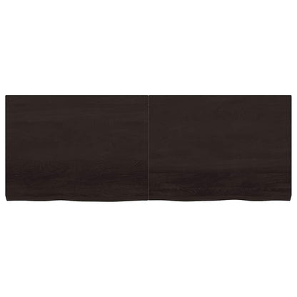 Table Top Dark Brown 160x60x(2-6) cm Treated Solid Wood Oak