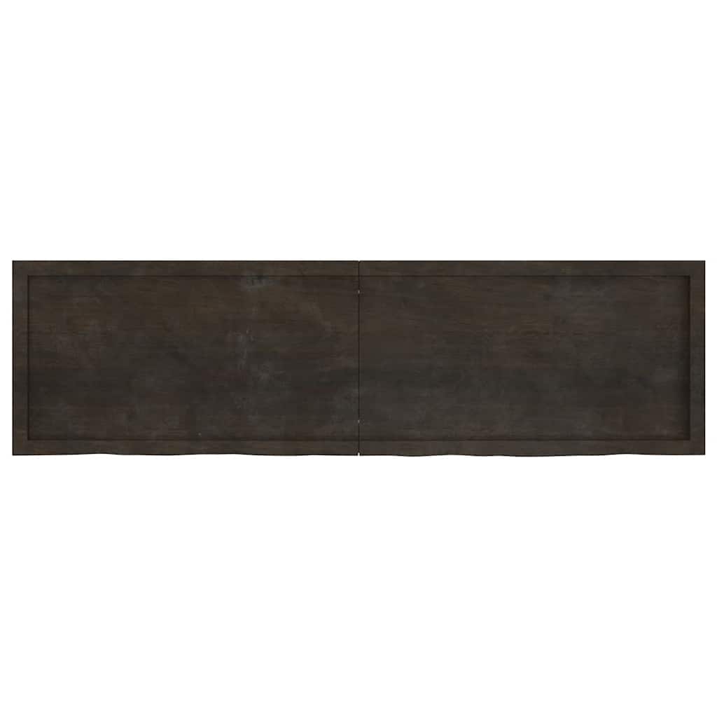 Table Top Dark Brown 180x50x(2-6) cm Treated Solid Wood Oak