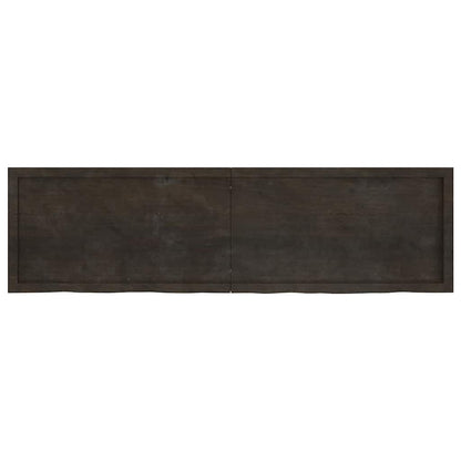 Table Top Dark Brown 180x50x(2-6) cm Treated Solid Wood Oak