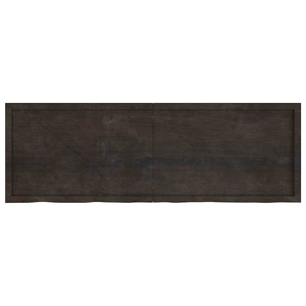 Table Top Dark Brown 180x60x(2-4) cm Treated Solid Wood Oak