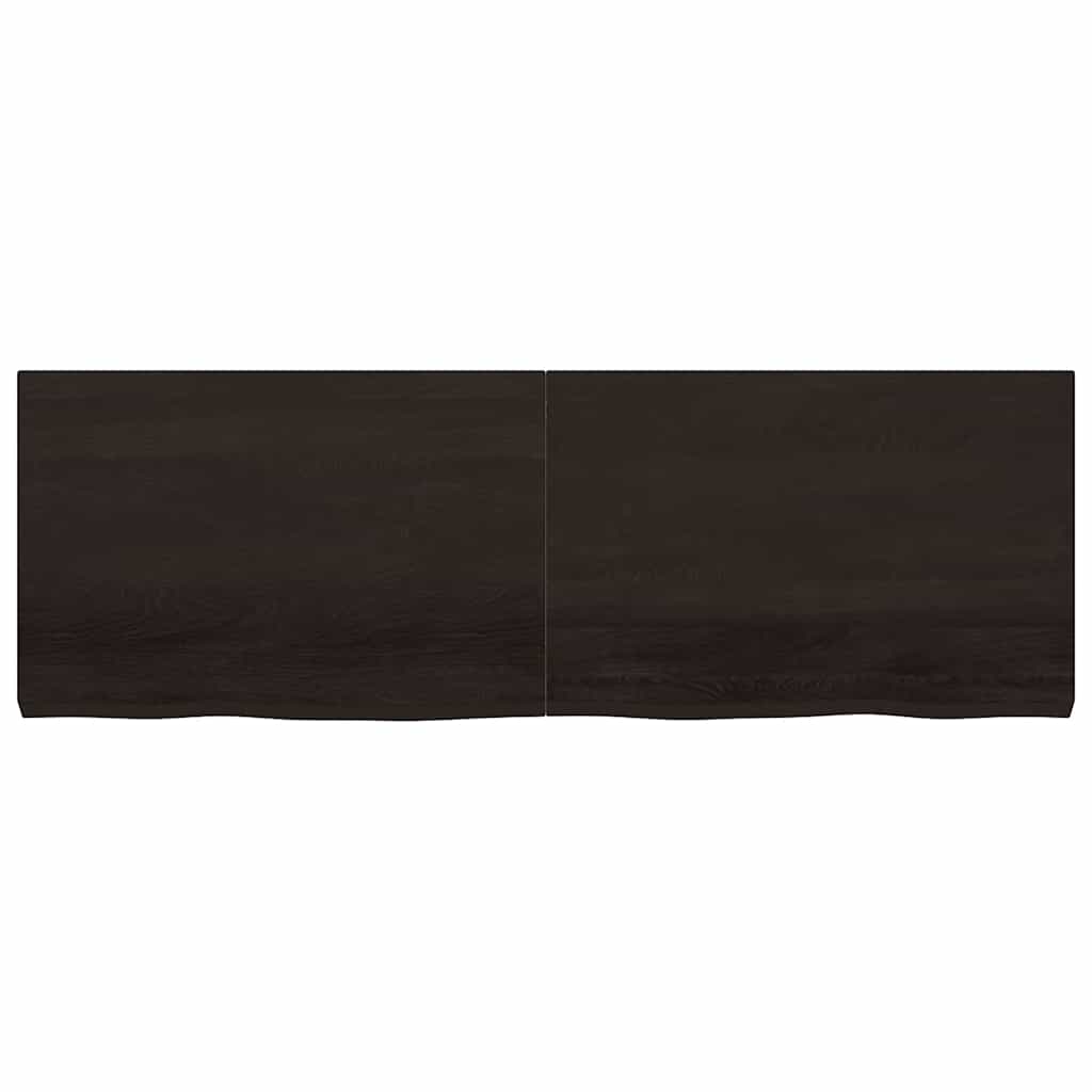 Table Top Dark Brown 180x60x(2-6) cm Treated Solid Wood Oak