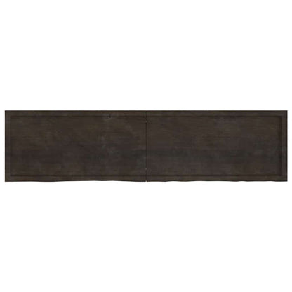 Table Top Dark Brown 200x50x(2-4) cm Treated Solid Wood Oak