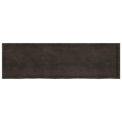 Table Top Dark Brown 200x60x(2-6) cm Treated Solid Wood Oak
