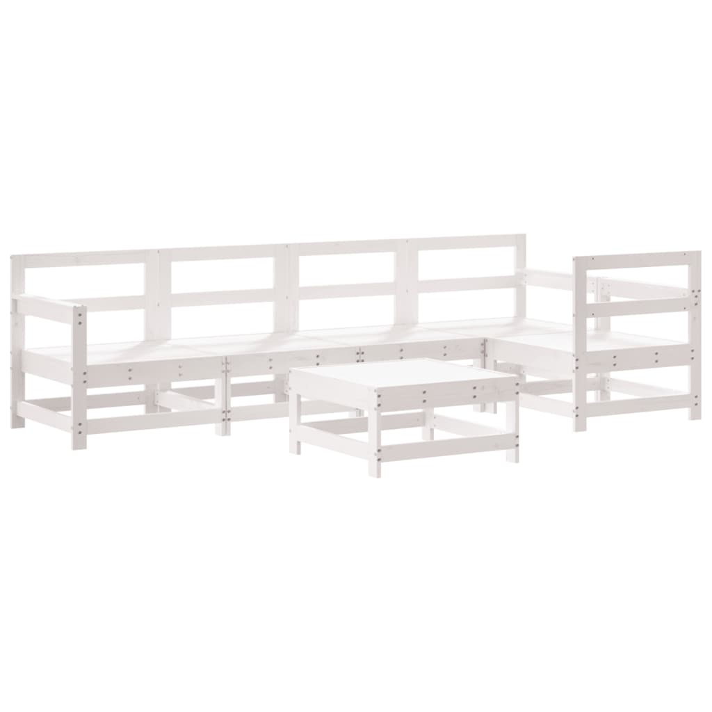 Garden Lounge Set | White | Solid pine wood | Large |  Modular