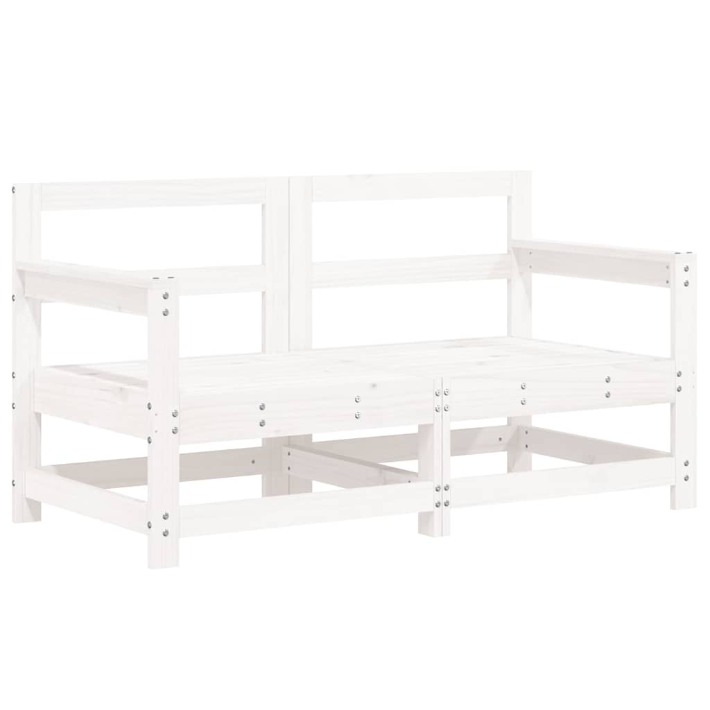 6 Piece Garden Lounge Set White Solid Wood Pine
