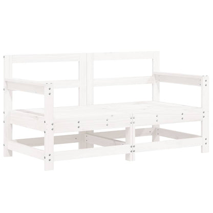 6 Piece Garden Lounge Set White Solid Wood Pine