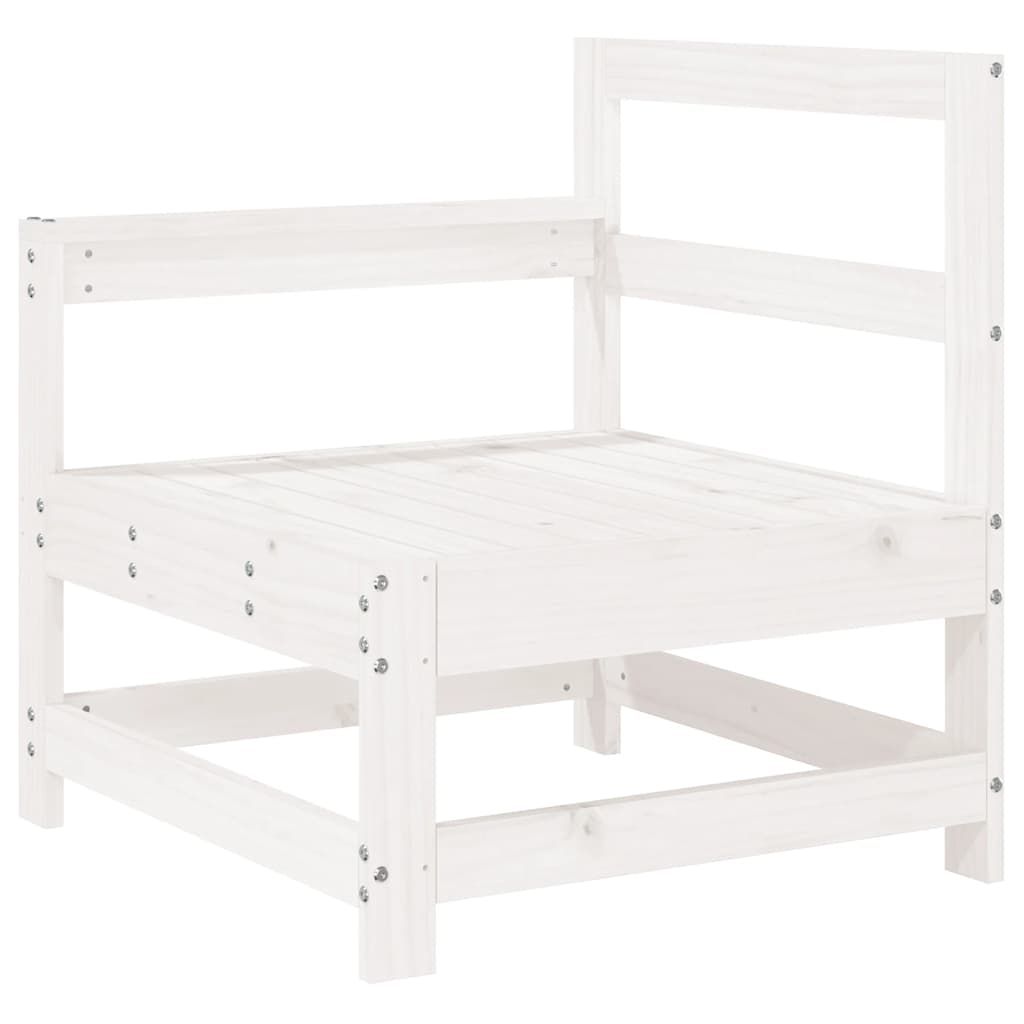 6 Piece Garden Lounge Set White Solid Wood Pine