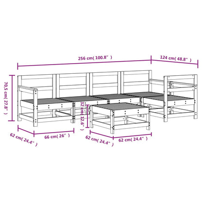 Garden Lounge Set | White | Solid pine wood | Large |  Modular