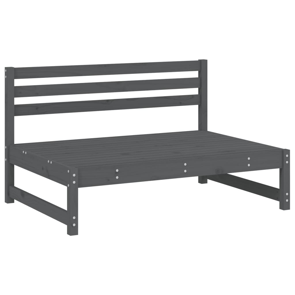 5 Piece Garden Lounge Set Grey Solid Wood Pine