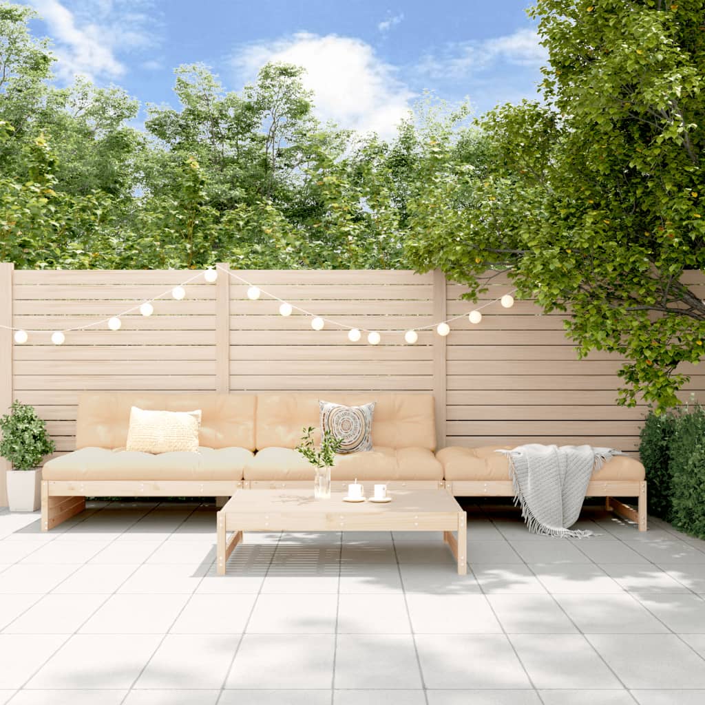 4 Piece Garden Lounge Set Solid Wood Pine