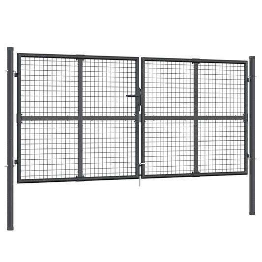 Mesh Garden Gate Anthracite 300x125 cm Galvanised Steel