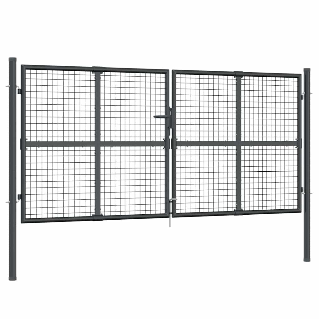 Mesh Garden Gate Anthracite 300x125 cm Galvanised Steel