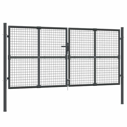 Mesh Garden Gate Anthracite 300x125 cm Galvanised Steel