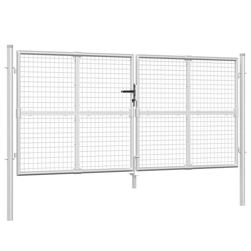 Mesh Garden Gate Silver 300x125 cm Galvanised Steel