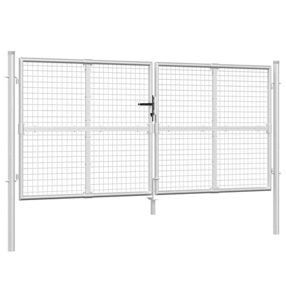 Mesh Garden Gate Silver 300x125 cm Galvanised Steel