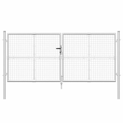 Mesh Garden Gate Silver 300x125 cm Galvanised Steel