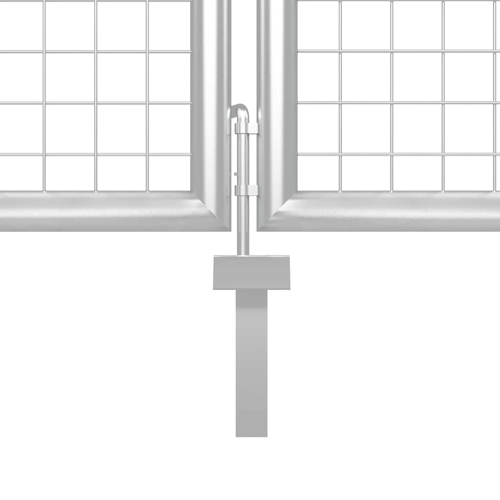 Mesh Garden Gate Silver 300x125 cm Galvanised Steel