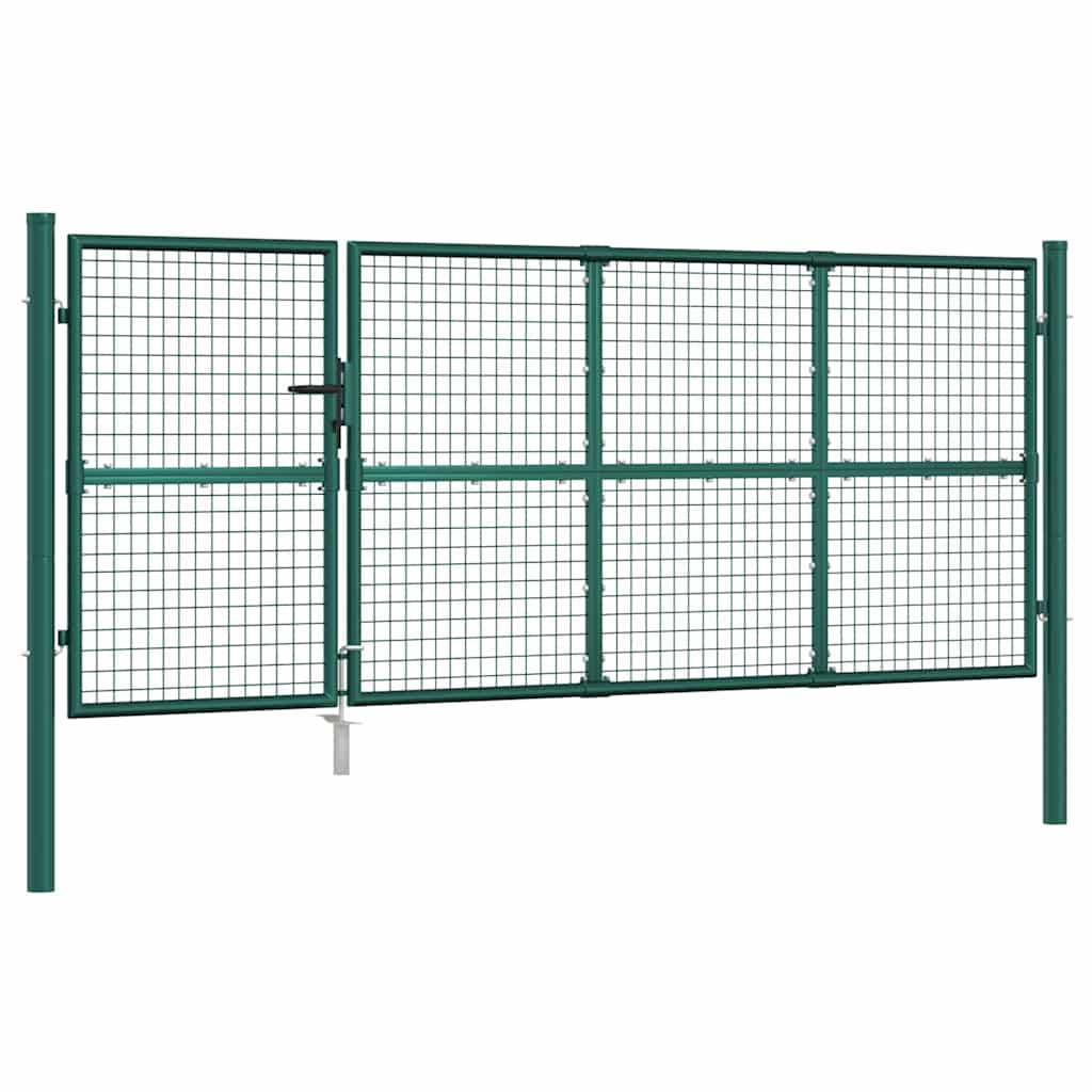 Mesh Garden Gate Green 350x125 cm Galvanised Steel