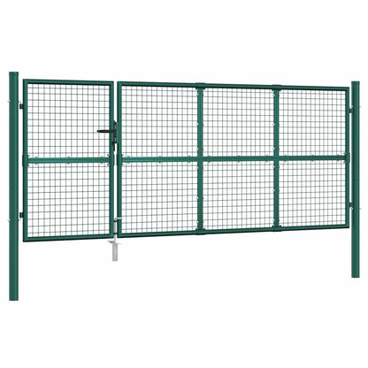 Mesh Garden Gate Green 350x125 cm Galvanised Steel