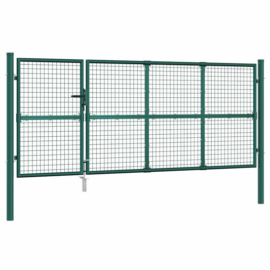 Mesh Garden Gate Green 350x125 cm Galvanised Steel