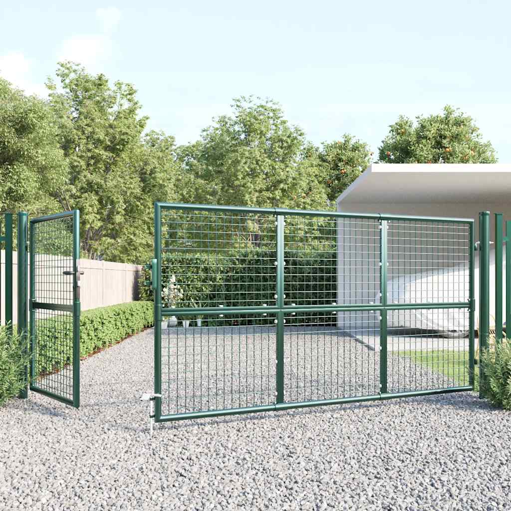 Mesh Garden Gate Green 350x125 cm Galvanised Steel