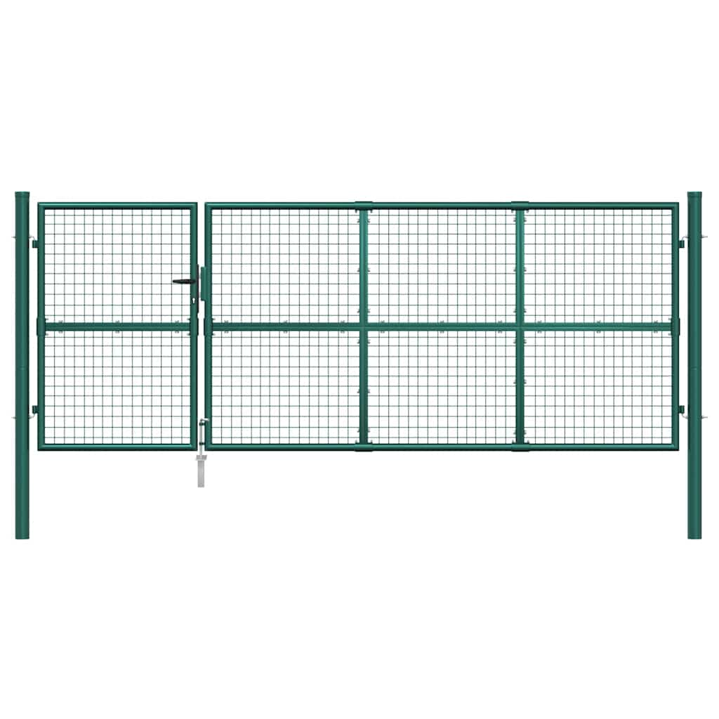 Mesh Garden Gate Green 350x125 cm Galvanised Steel