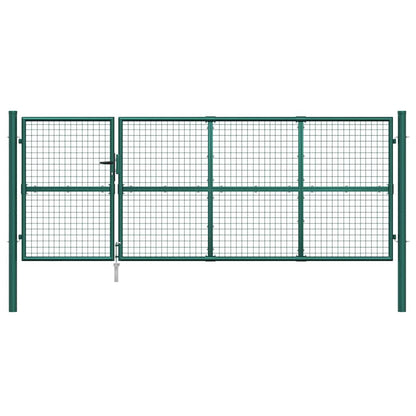 Mesh Garden Gate Green 350x125 cm Galvanised Steel