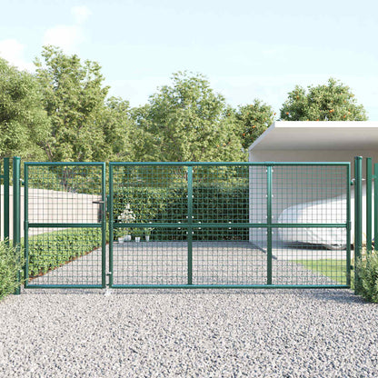 Mesh Garden Gate Green 350x125 cm Galvanised Steel
