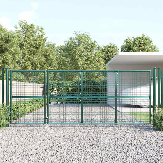 Mesh Garden Gate Green 350x125 cm Galvanised Steel